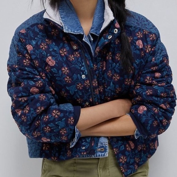 NWT Anthropologie Saturday/Sunday Gayla Quilted Jacket Blue Women Small Anthro - Picture 3 of 10